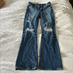 BKE Parker Blue Distressed Flare Jeans